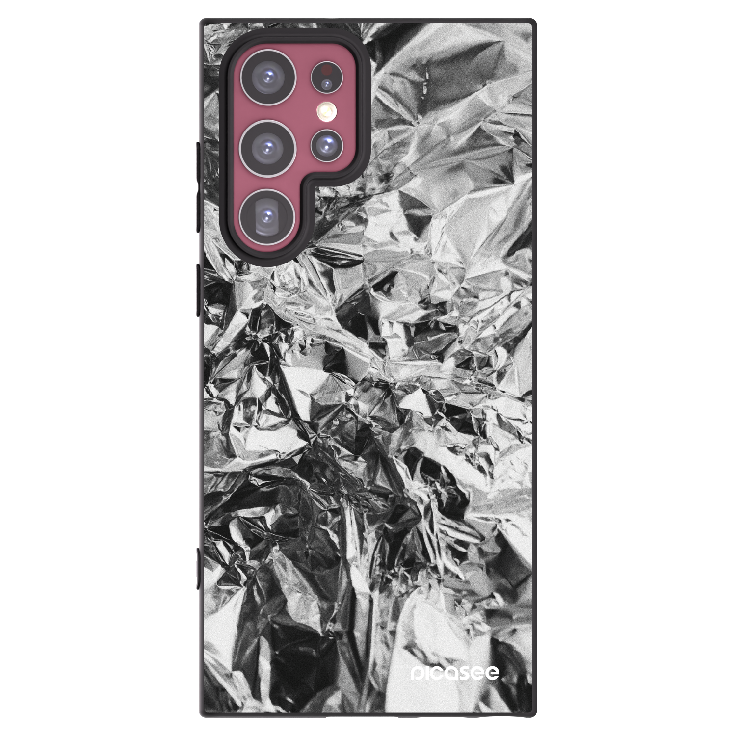 Picasee silikonowe czarne etui na Samsung Galaxy S22 Ultra 5G - Chrome