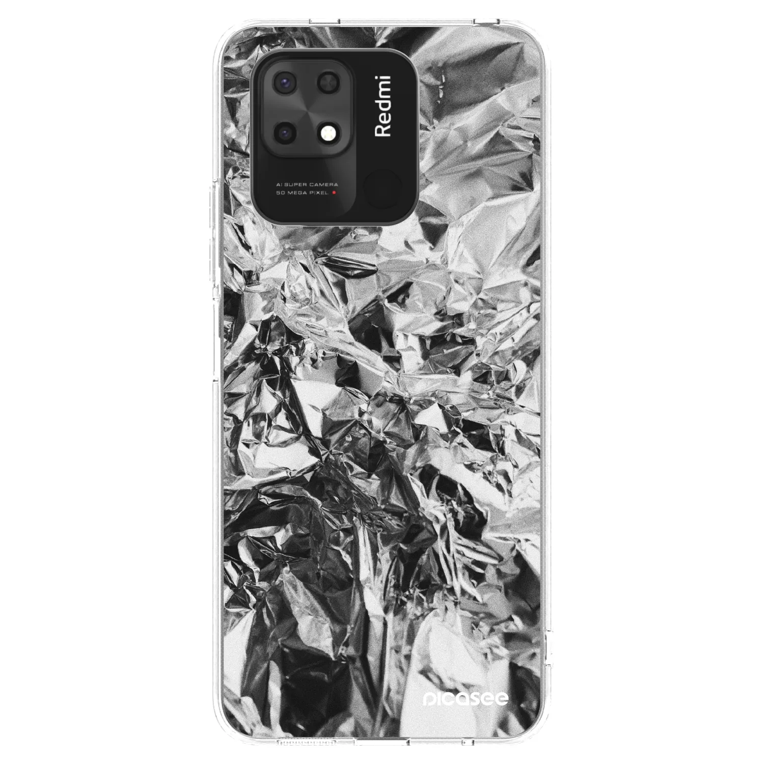 Picasee silikonowe przeźroczyste etui na Xiaomi Redmi 10C - Chrome