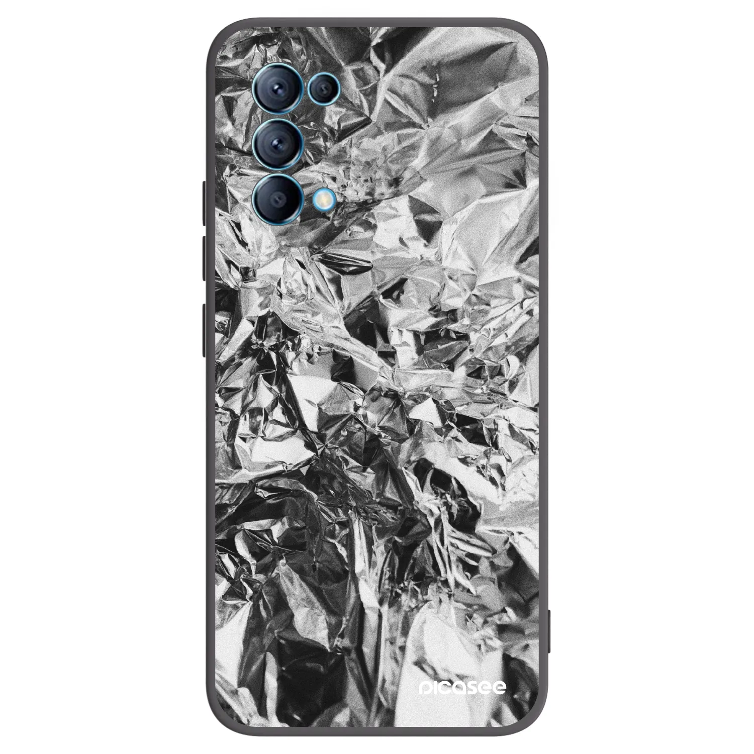 Picasee silikonowe czarne etui na OPPO Reno 5 5G - Chrome