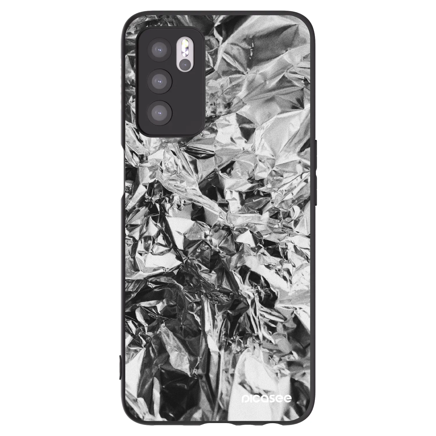 Picasee silikonowe czarne etui na OPPO A16s - Chrome