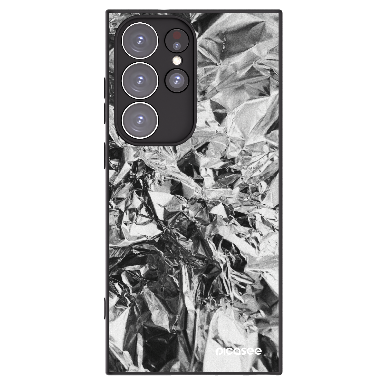 Picasee silikonowe czarne etui na Samsung Galaxy S23 Ultra 5G - Chrome