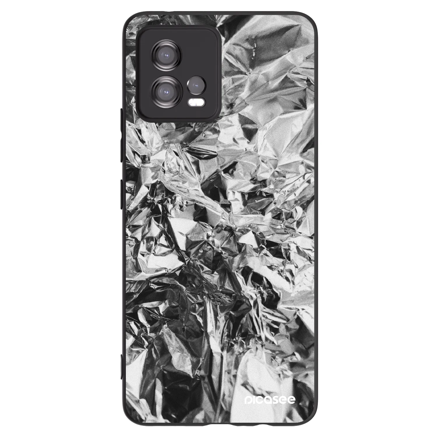 Picasee silikonowe czarne etui na Motorola Moto G72 - Chrome