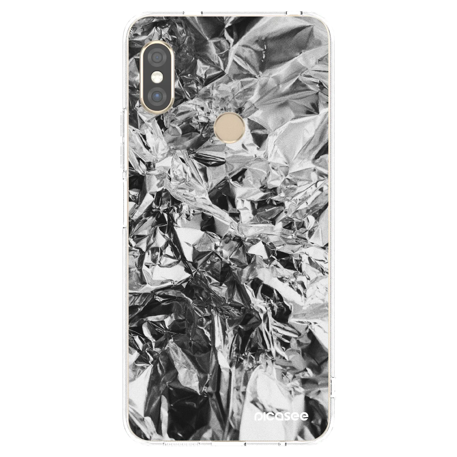 Picasee silikonowe przeźroczyste etui na Xiaomi Redmi Note 5 Global - Chrome