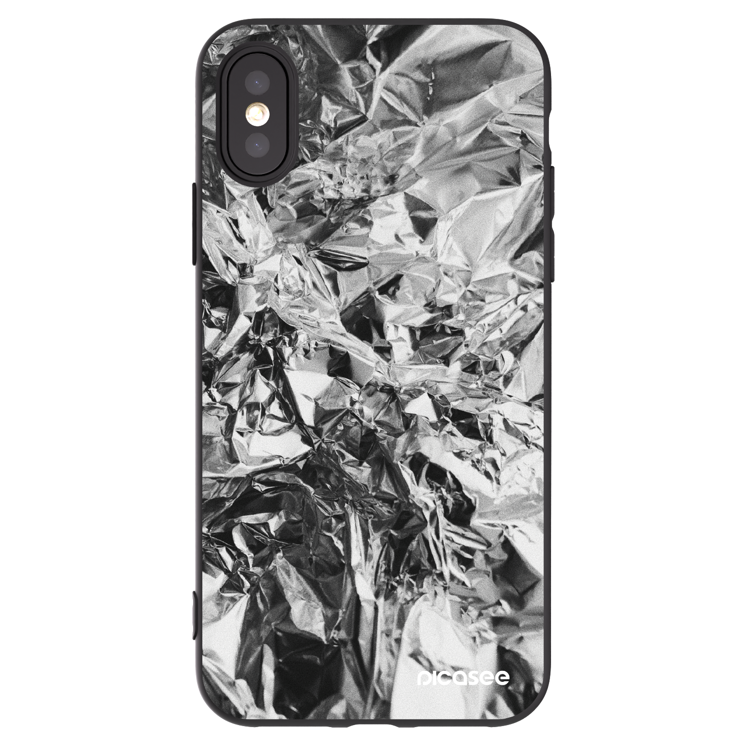 Picasee silikonowe czarne etui na Apple iPhone X/XS - Chrome