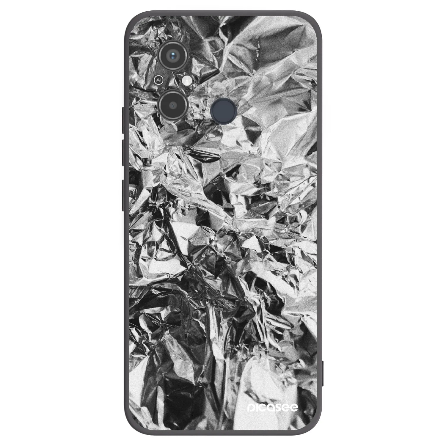 Picasee silikonowe czarne etui na Xiaomi Redmi 12C - Chrome