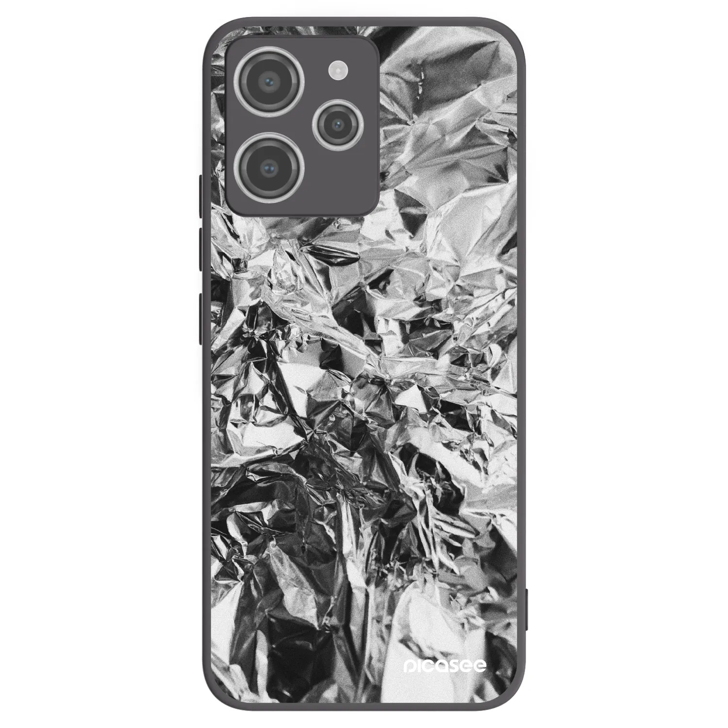 Picasee silikonowe czarne etui na Xiaomi Redmi 12 4G - Chrome
