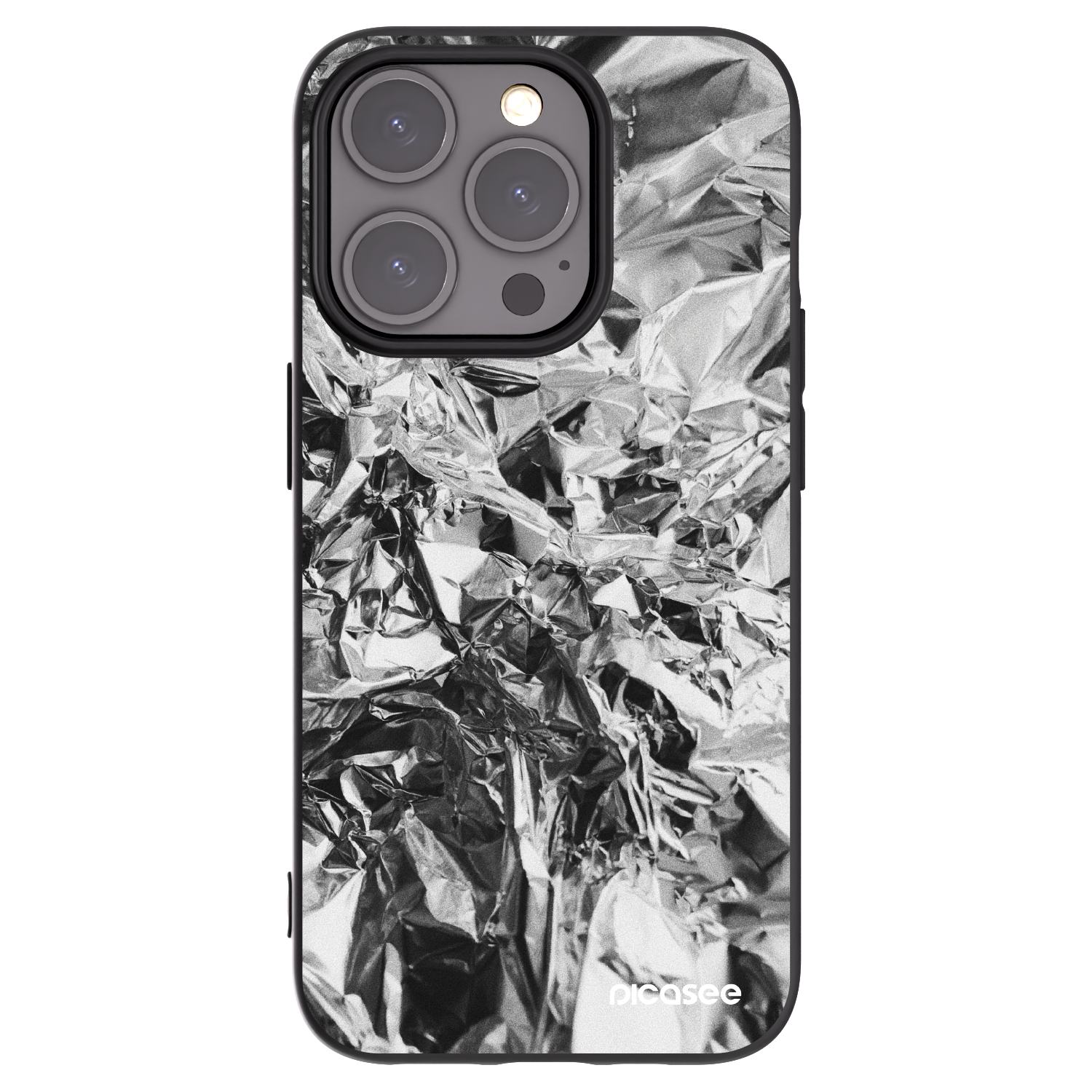 Picasee silikonowe czarne etui na Apple iPhone 15 Pro - Chrome