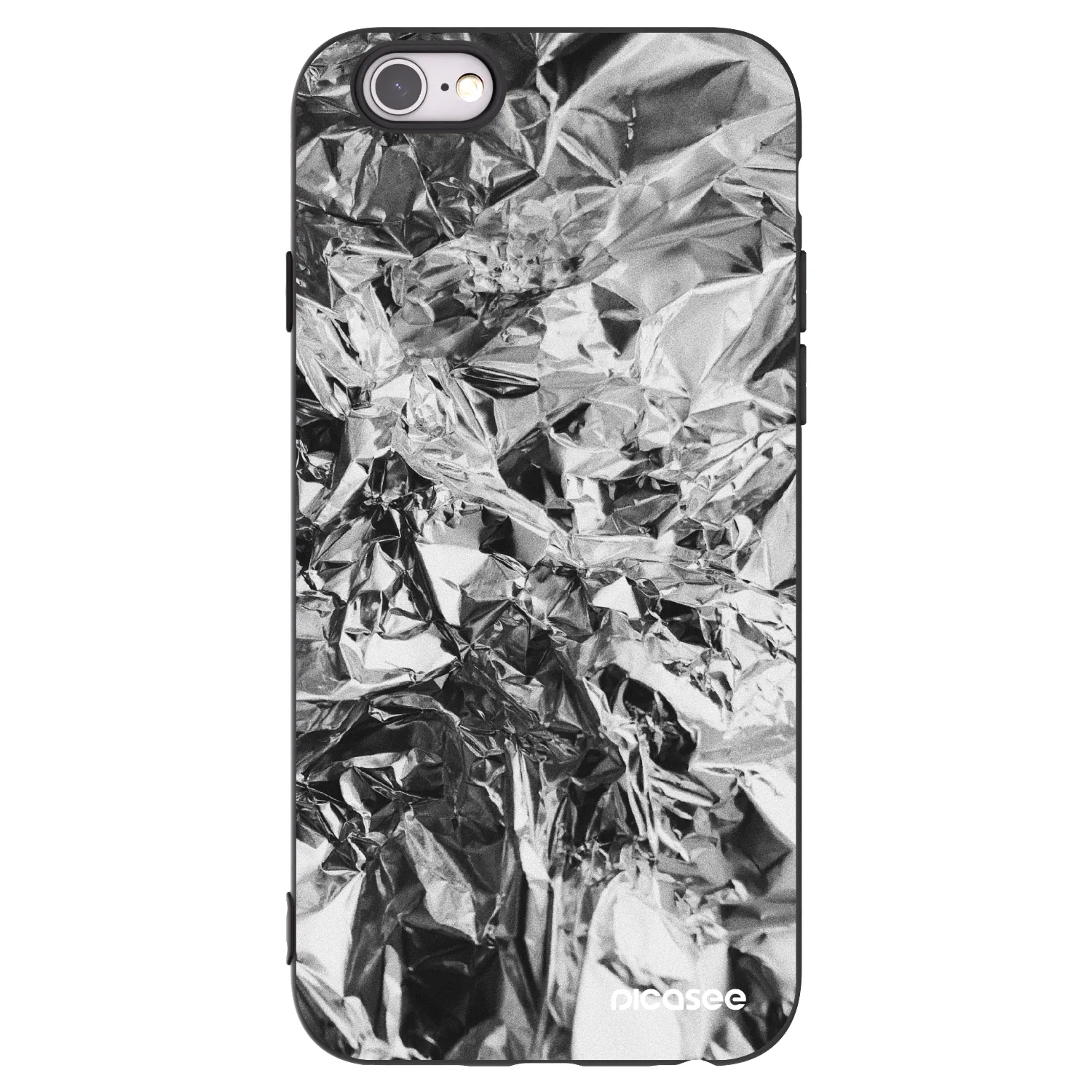 Picasee silikonowe czarne etui na Apple iPhone 6/6S - Chrome
