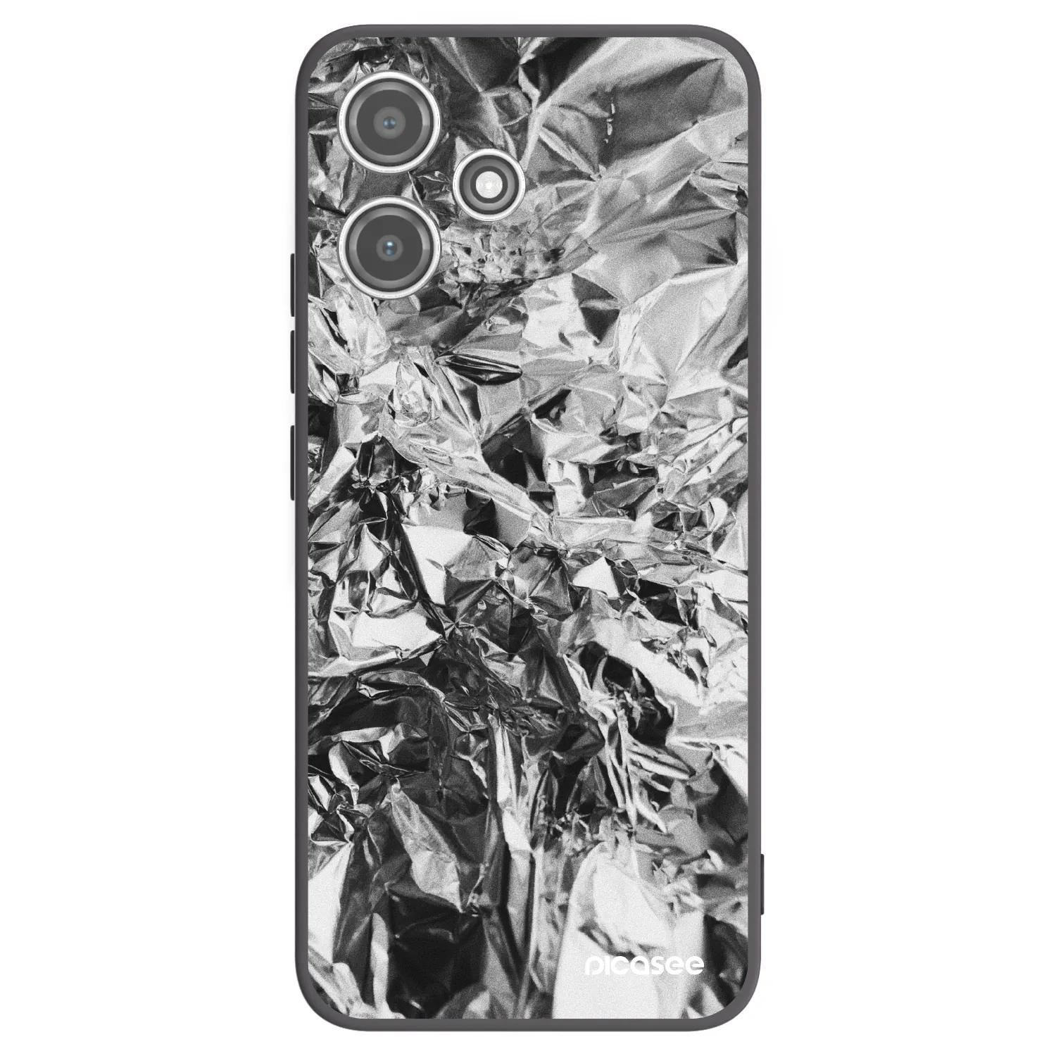 Picasee silikonowe czarne etui na Xiaomi Redmi 12 5G - Chrome