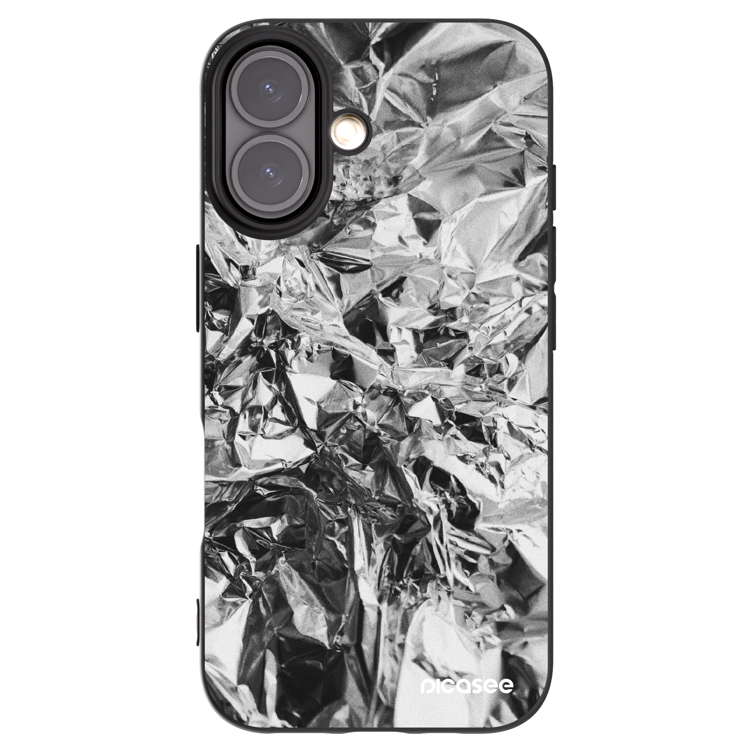 Picasee silikonowe czarne etui na Apple iPhone 16 - Chrome