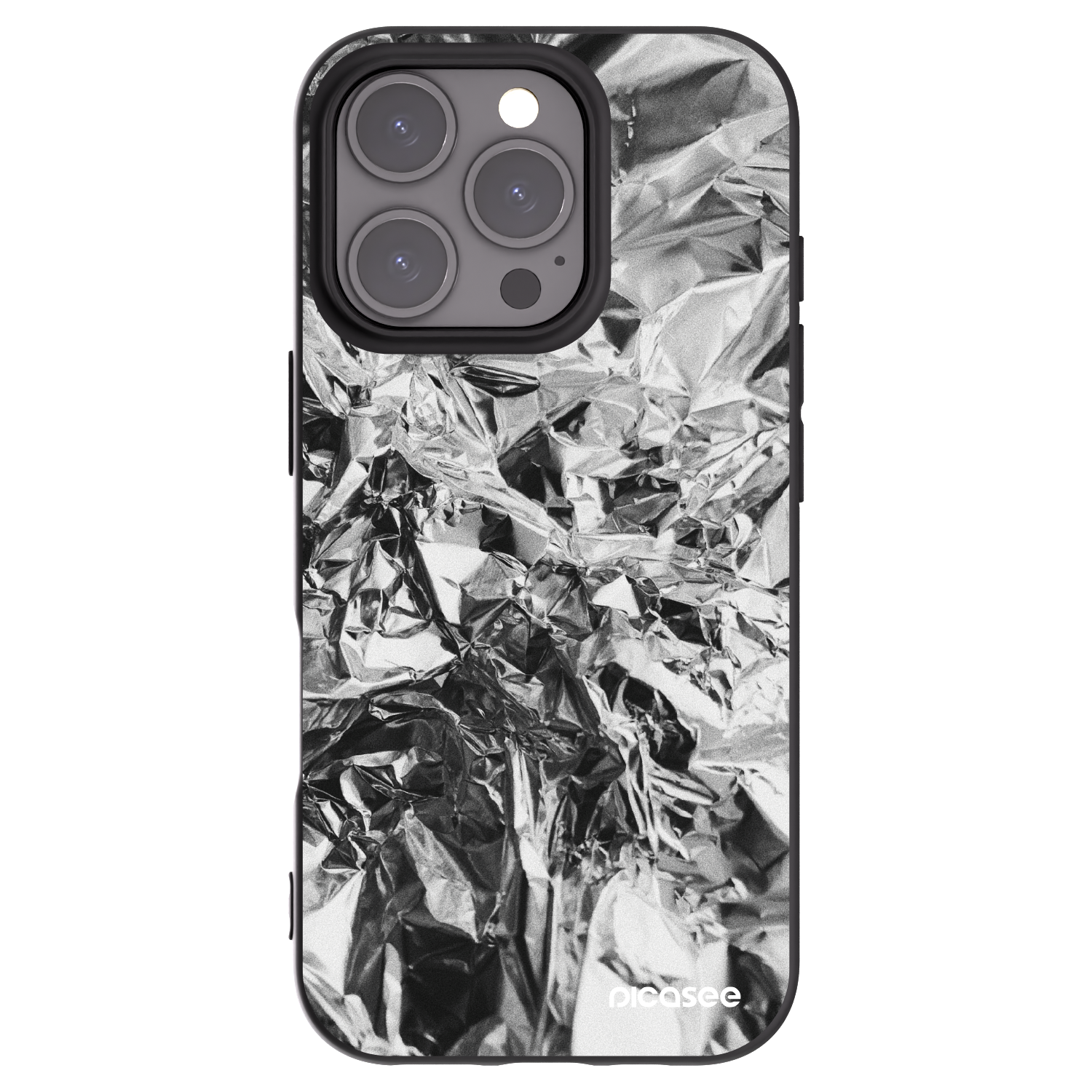Picasee silikonowe czarne etui na Apple iPhone 16 Pro - Chrome