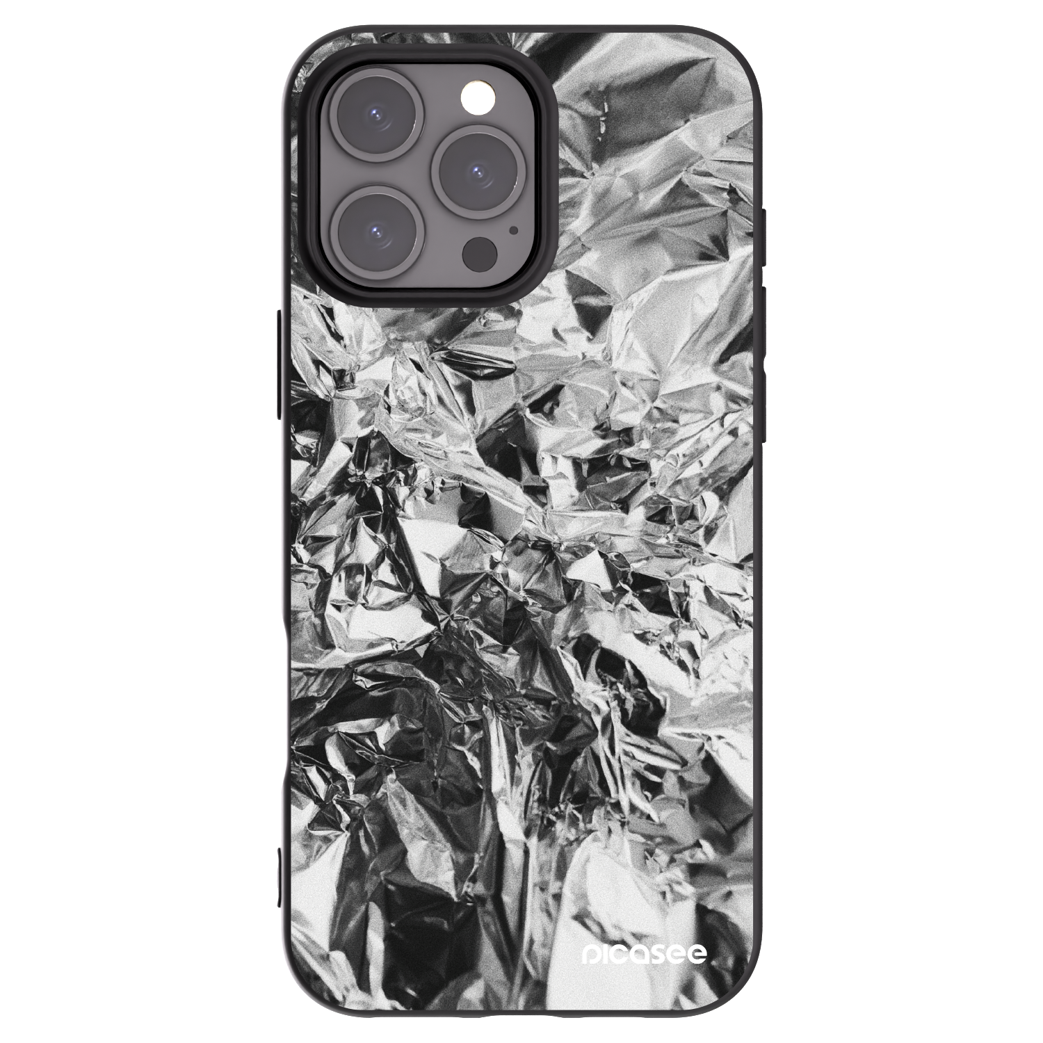 Picasee silikonowe czarne etui na Apple iPhone 16 Pro Max - Chrome
