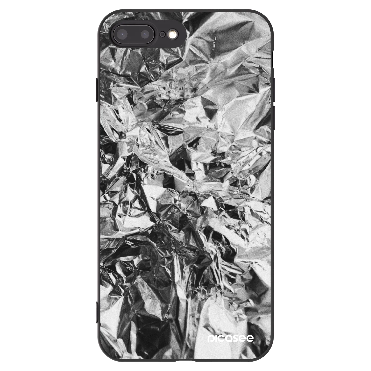 Picasee silikonowe czarne etui na Apple iPhone 8 Plus - Chrome