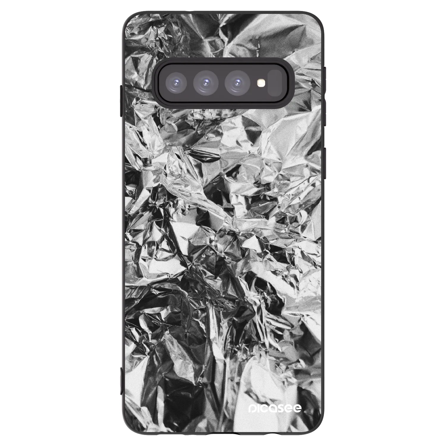 Picasee silikonowe czarne etui na Samsung Galaxy S10 G973 - Chrome
