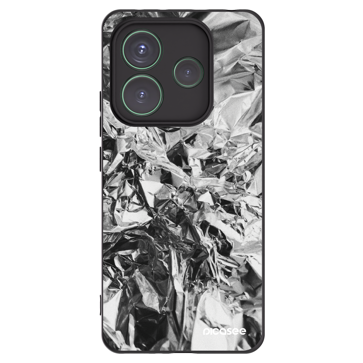 Picasee silikonowe czarne etui na Xiaomi Redmi Note 14 5G - Chrome
