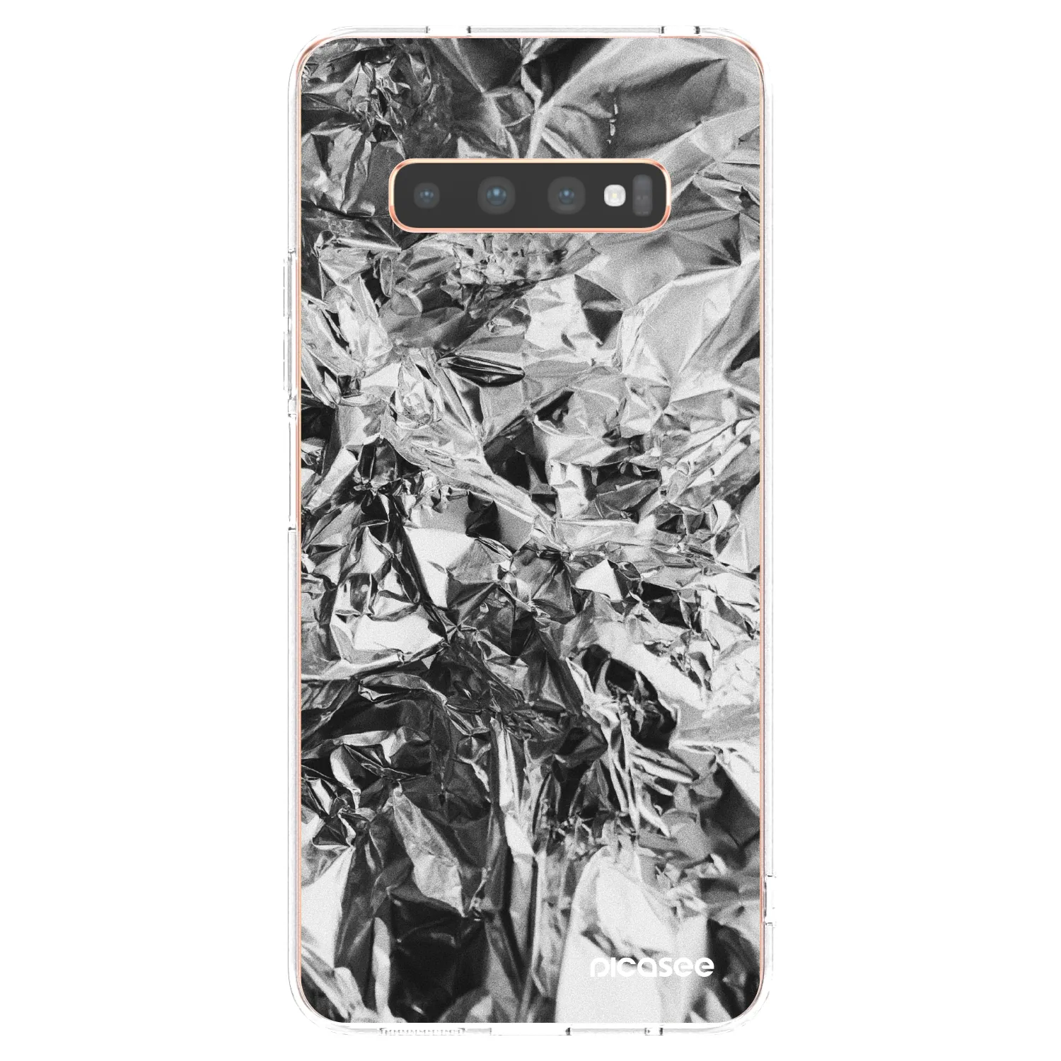 Picasee silikonowe przeźroczyste etui na Samsung Galaxy S10 Plus G975 - Chrome