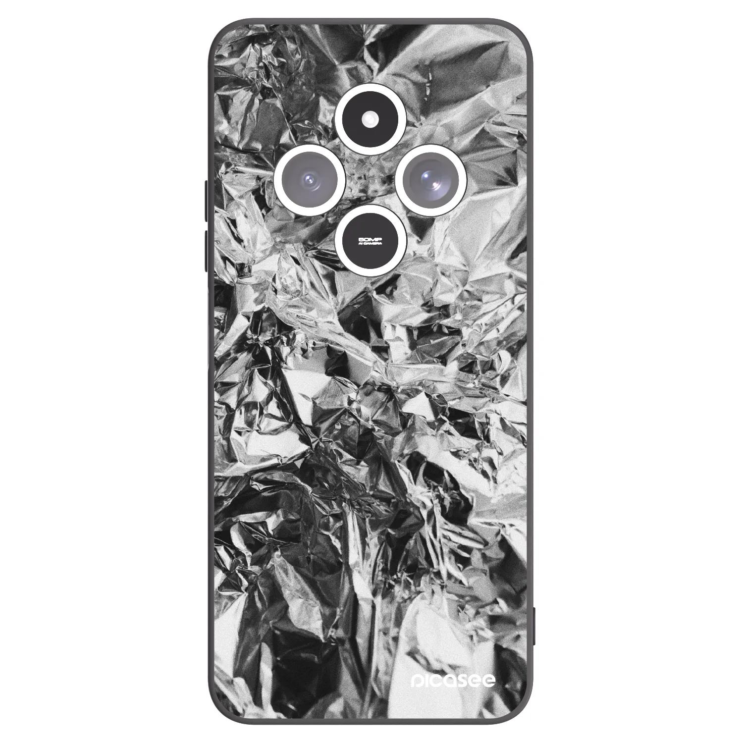 Picasee silikonowe czarne etui na Xiaomi Redmi 14C - Chrome