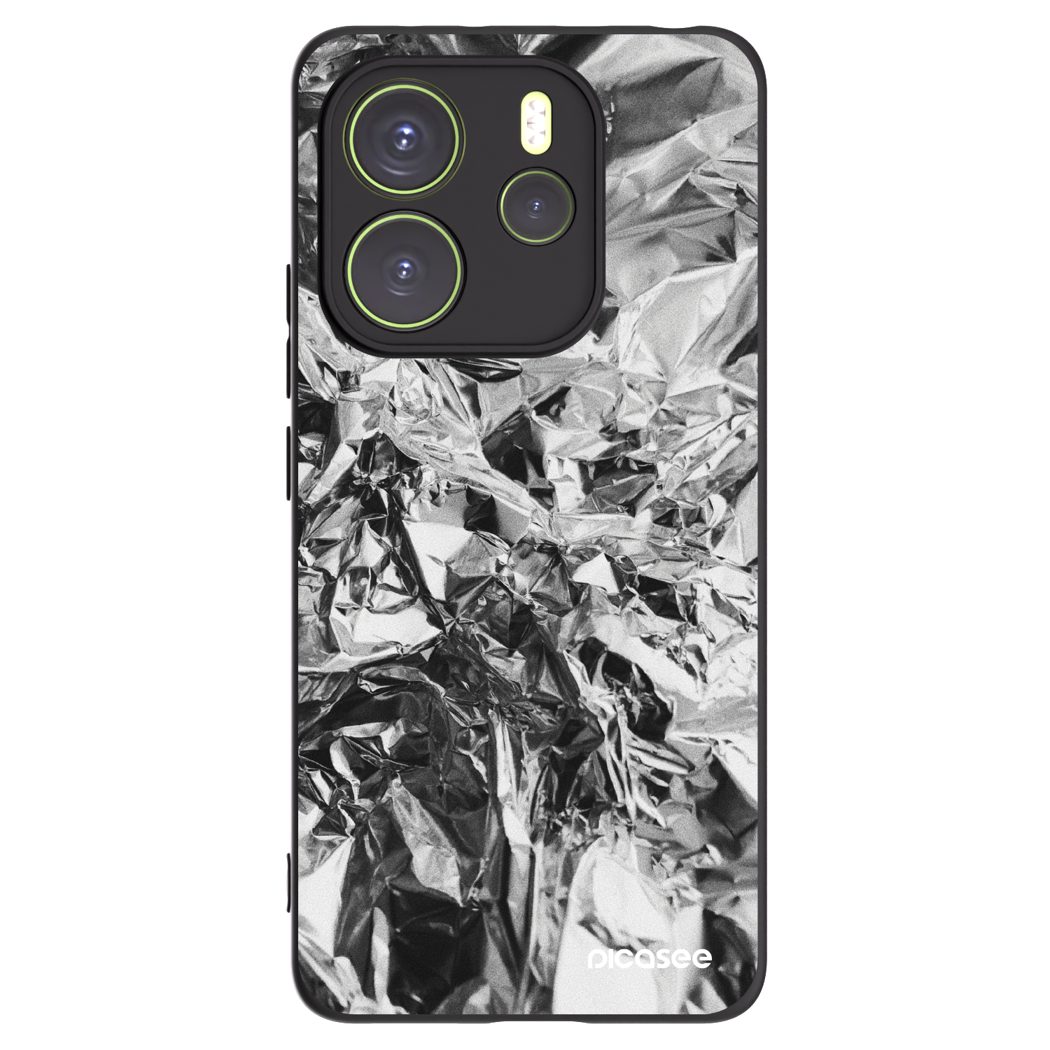 Picasee silikonowe czarne etui na Xiaomi Redmi Note 14 4G - Chrome