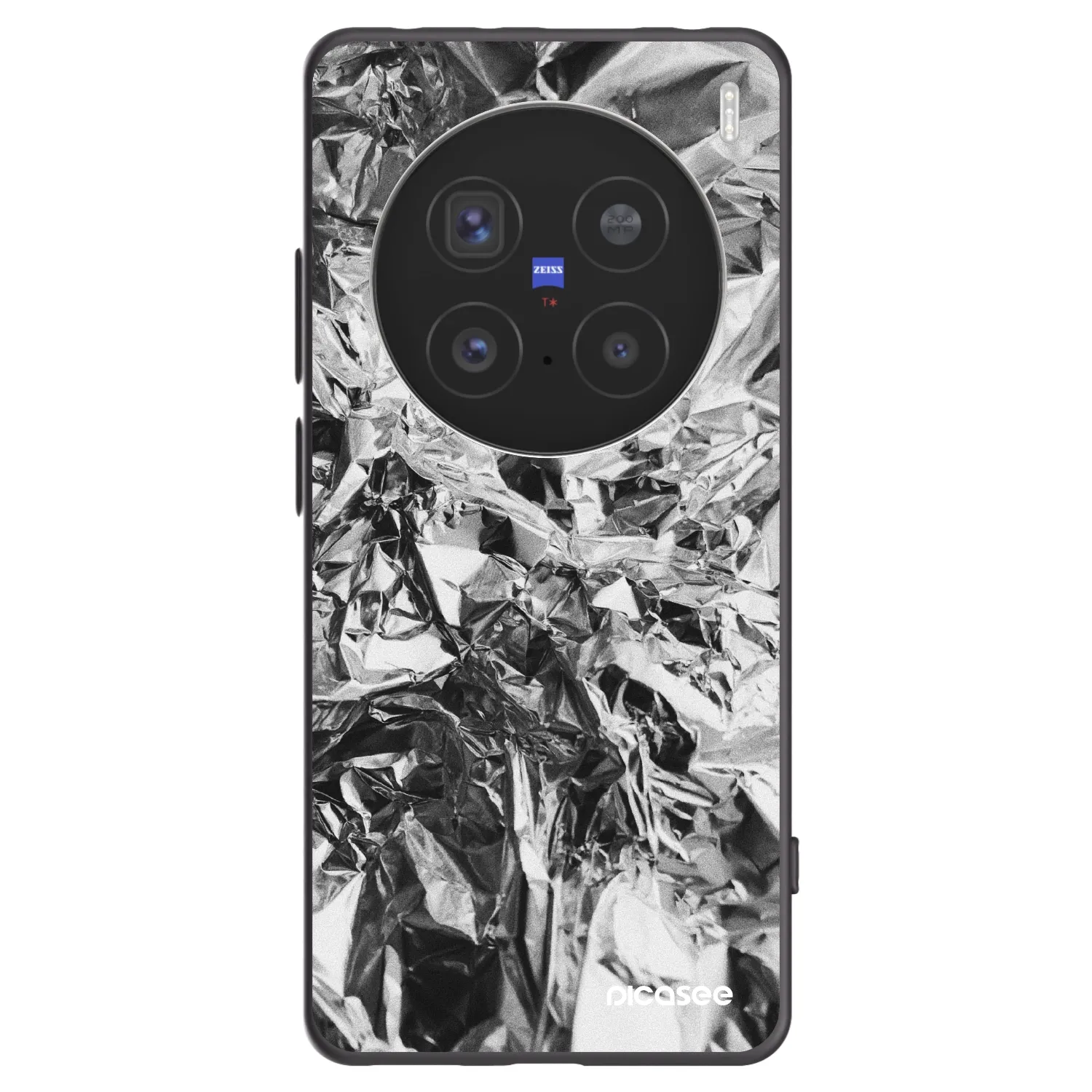 Picasee silikonowe czarne etui na Vivo X200 Pro - Chrome