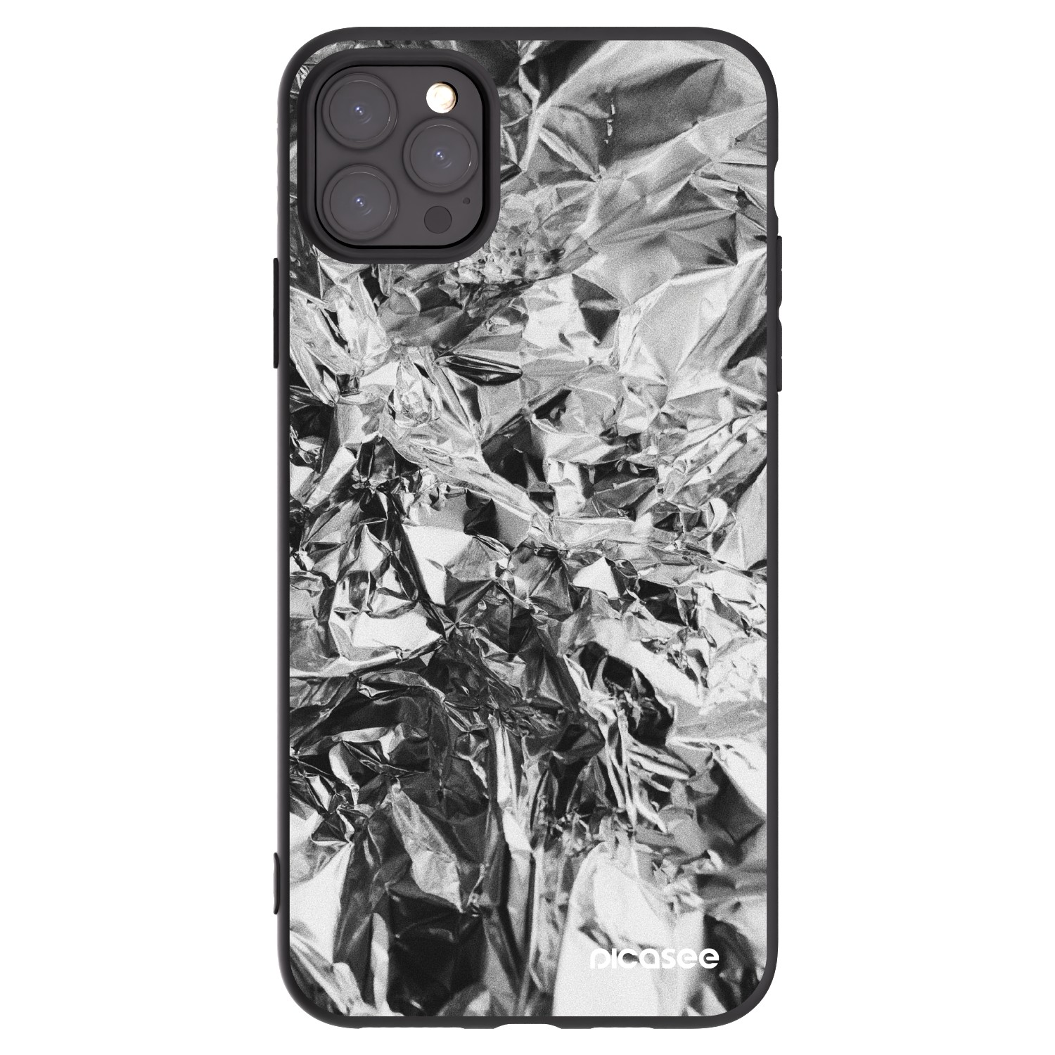 Picasee silikonowe czarne etui na Apple iPhone 11 Pro Max - Chrome