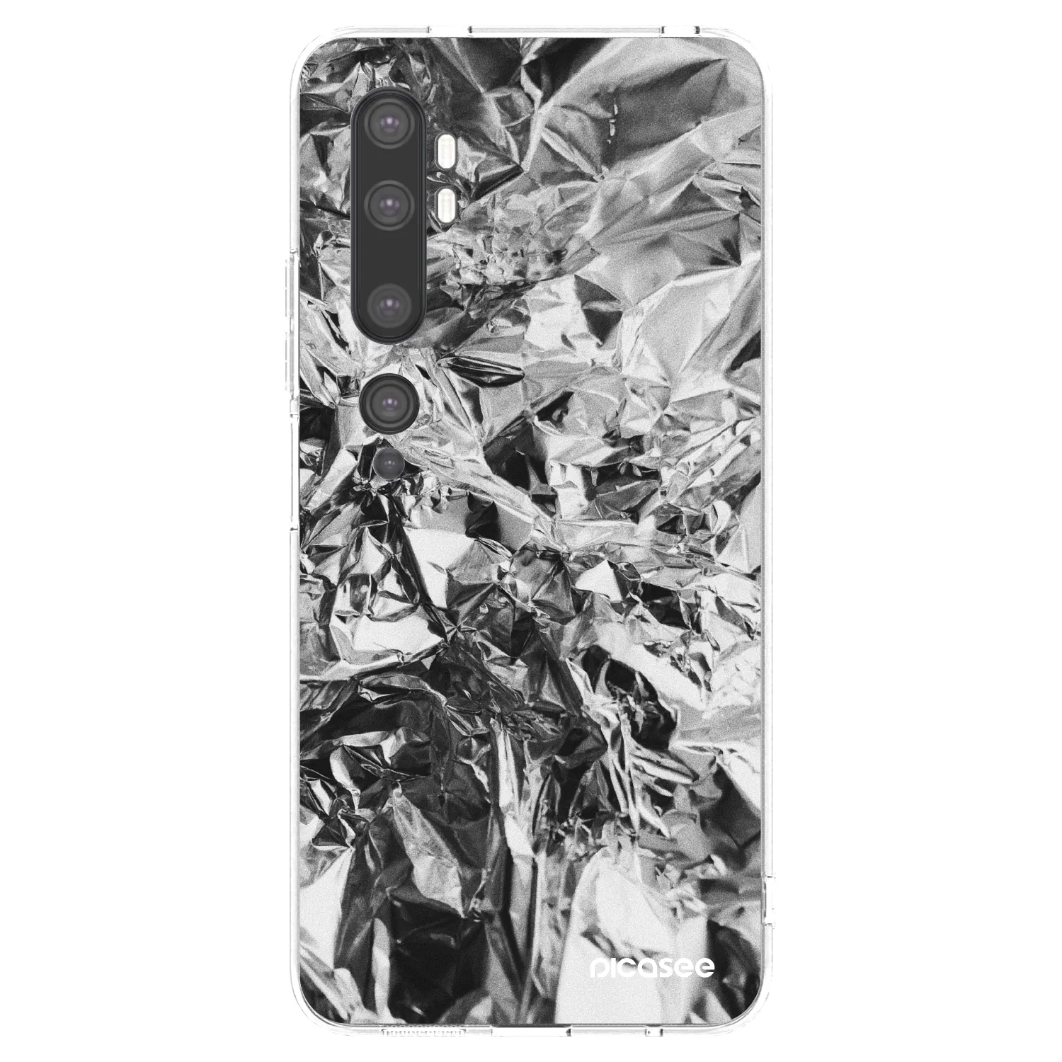 Picasee silikonowe przeźroczyste etui na Xiaomi Mi Note 10 (Pro) - Chrome
