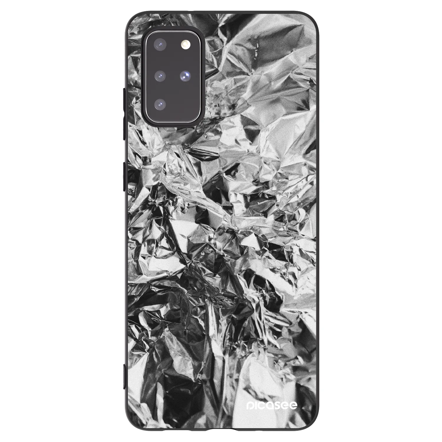 Picasee silikonowe czarne etui na Samsung Galaxy S20+ G985F - Chrome