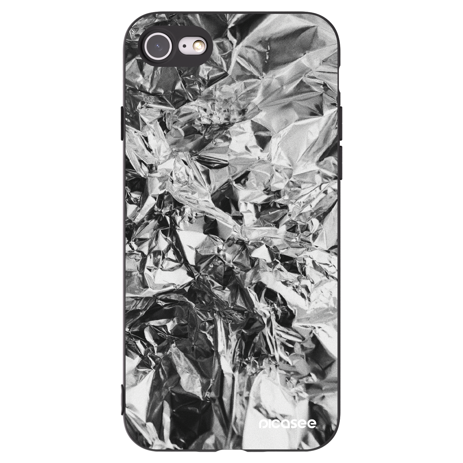 Picasee silikonowe czarne etui na Apple iPhone SE 2020 - Chrome