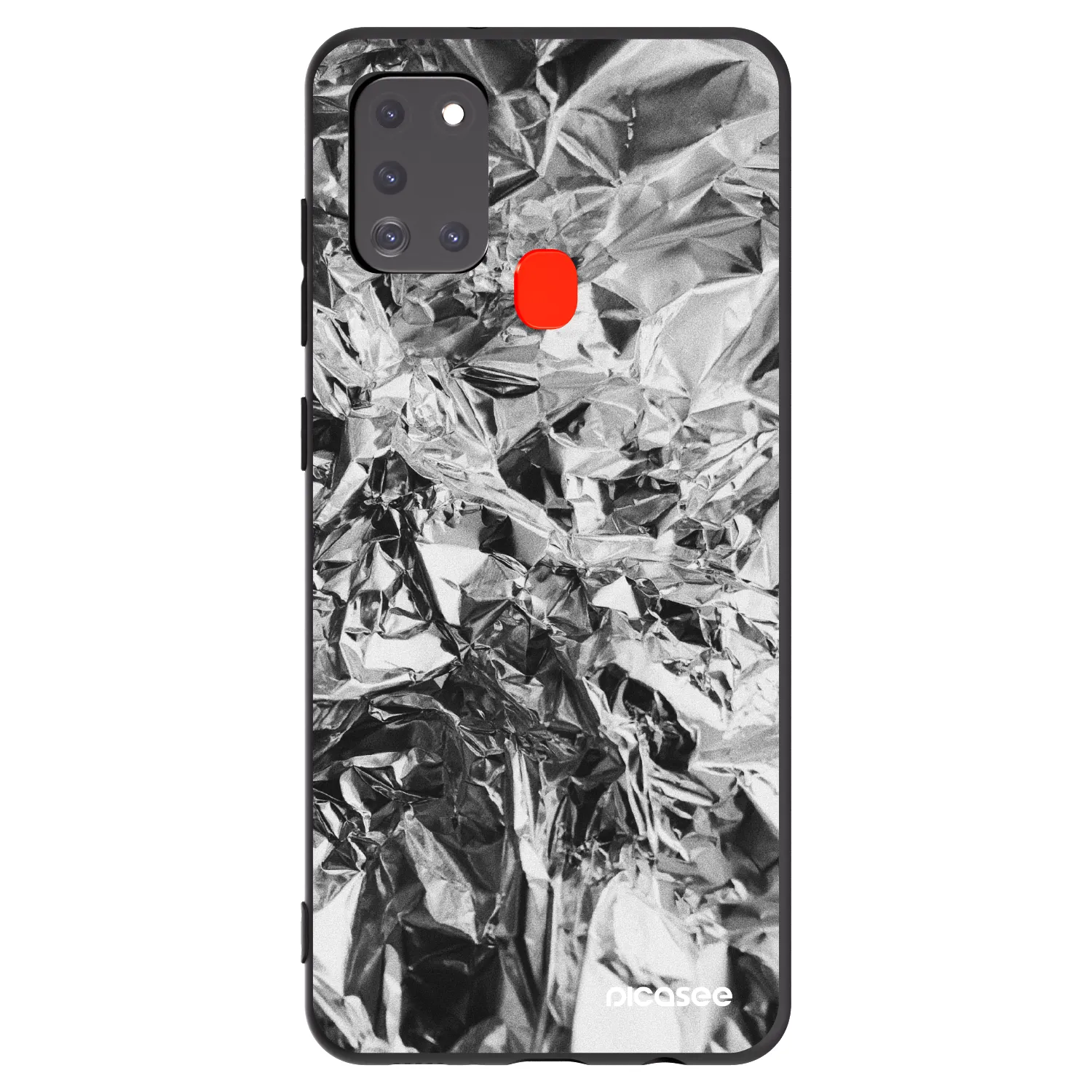 Picasee silikonowe czarne etui na Samsung Galaxy A21s - Chrome