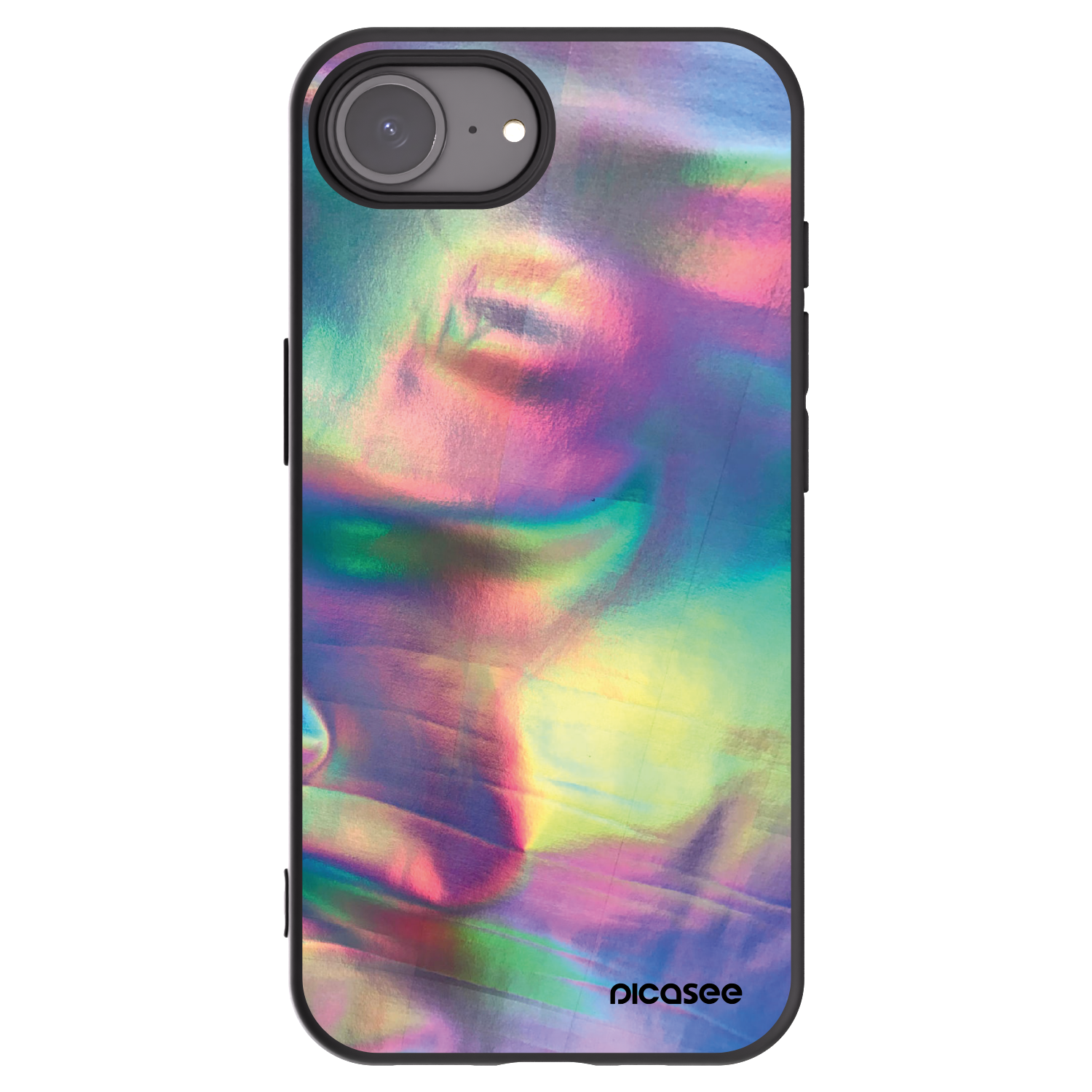 Picasee silikonowe czarne etui na Apple iPhone 16e - Holo