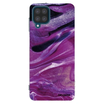 Picasee silikonowe przeźroczyste etui na Samsung Galaxy A12 A125F - Purple glitter