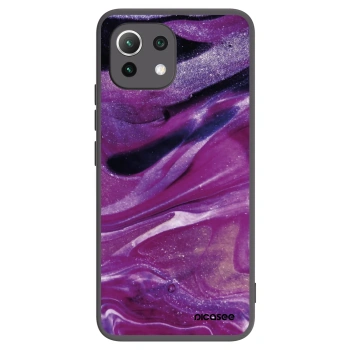 Picasee silikonowe czarne etui na Xiaomi Mi 11 Lite - Purple glitter