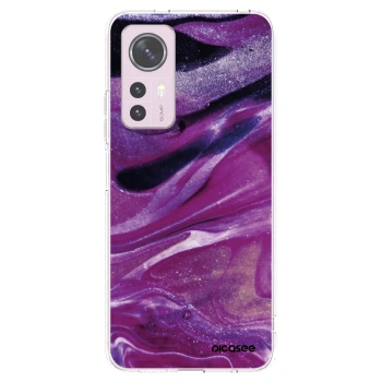 Picasee silikonowe przeźroczyste etui na Xiaomi 12 - Purple glitter