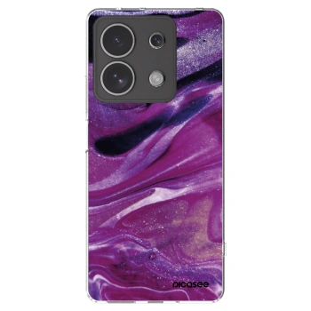 Picasee silikonowe przeźroczyste etui na Xiaomi Redmi Note 13 4G - Purple glitter