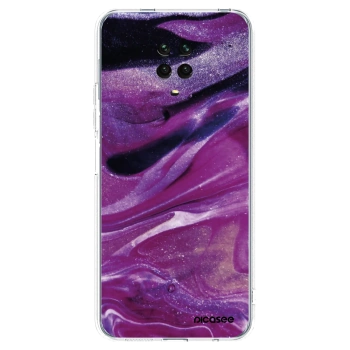 Picasee silikonowe przeźroczyste etui na Xiaomi Redmi Note 9S - Purple glitter