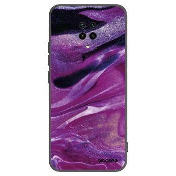 Picasee silikonowe czarne etui na Xiaomi Redmi Note 9S - Purple glitter