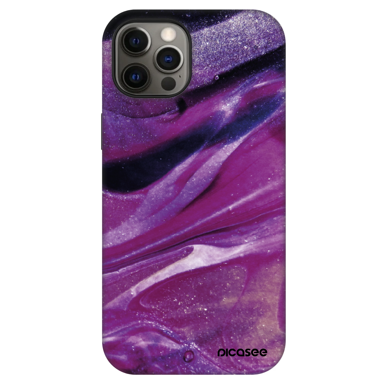 Picasee Fashion Case MagSafe na Apple iPhone 12 - Purple glitter