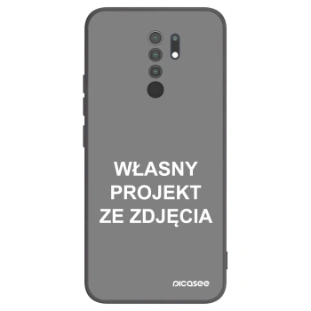 Picasee silikonowe czarne etui na Xiaomi Redmi 9 - Własny projekt ze zdjęcia