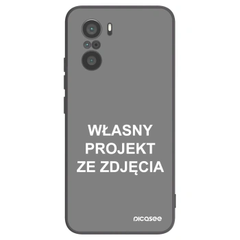 Picasee silikonowe czarne etui na Xiaomi Poco F3 - Własny projekt ze zdjęcia