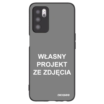 Picasee silikonowe czarne etui na OPPO A16 - Własny projekt ze zdjęcia