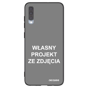 Picasee silikonowe czarne etui na Samsung Galaxy A70 A705F - Własny projekt ze zdjęcia