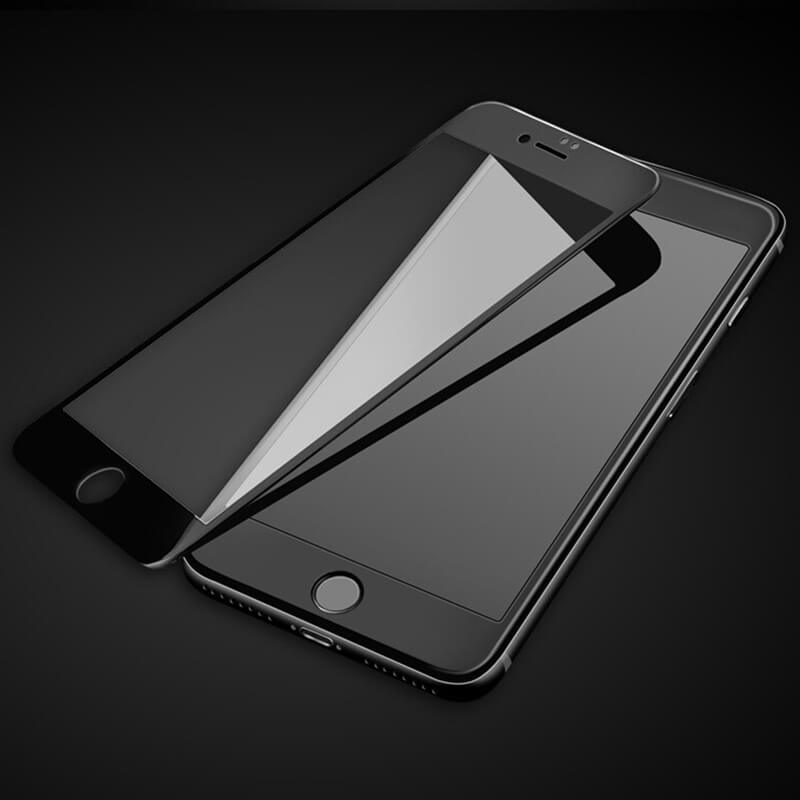 3x Picasee ochronne szkło hartowane 3D z ramką do Apple iPhone 7 Plus - czarne – 2+1 gratis