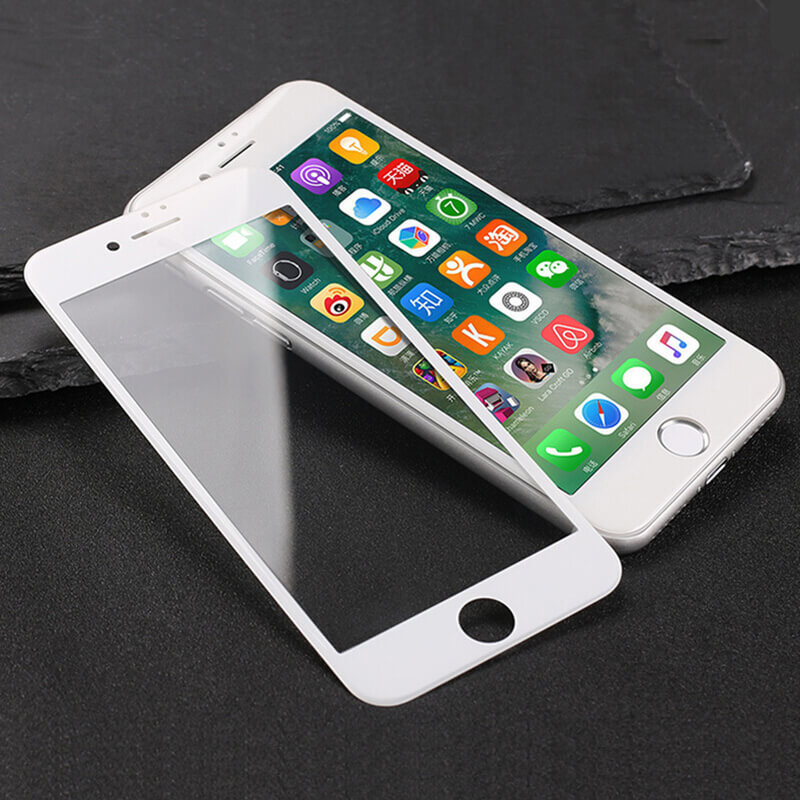 Picasee ochronne szkło hartowane 3D z ramką do Apple iPhone 7 Plus - białe