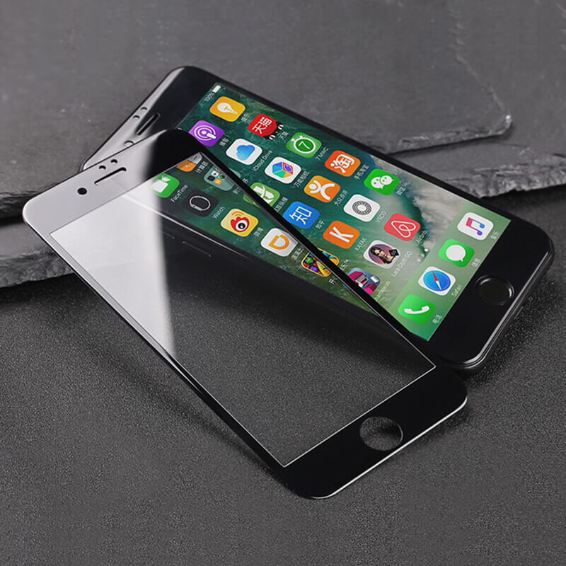 Picasee ochronne szkło hartowane 3D z ramką do Apple iPhone 8 Plus - czarne