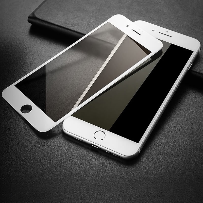 3x Picasee ochronne szkło hartowane 3D z ramką do Apple iPhone 8 Plus - białe – 2+1 gratis