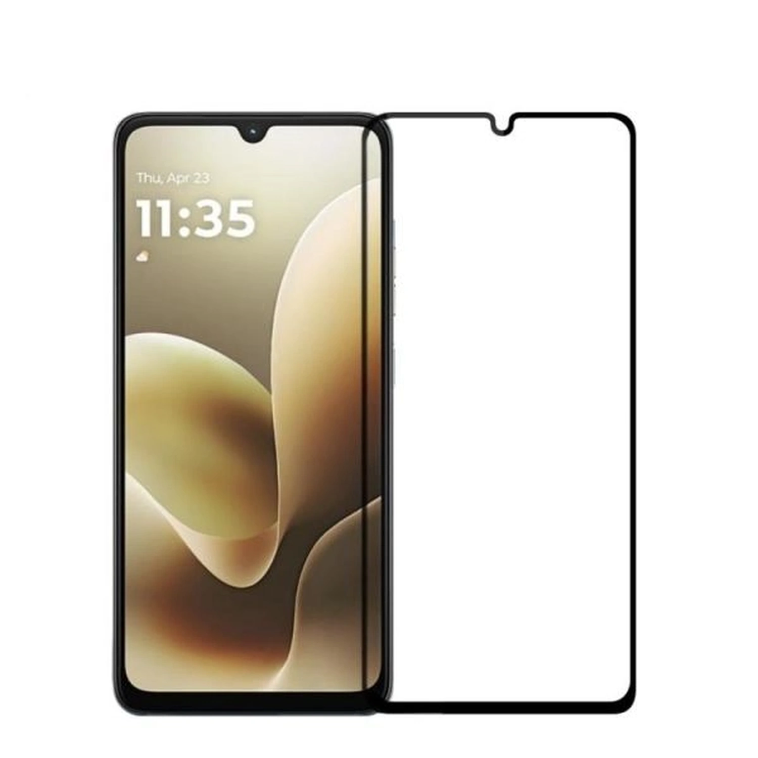 3x Picasee ochronne szkło hartowane 3D z ramką do Motorola Moto G06 - czarne – 2+1 gratis