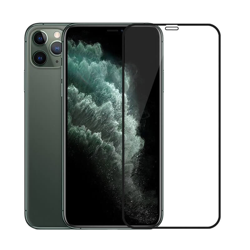 Picasee ochronne szkło hartowane 3D z ramką do Apple iPhone 11 Pro Max - czarne