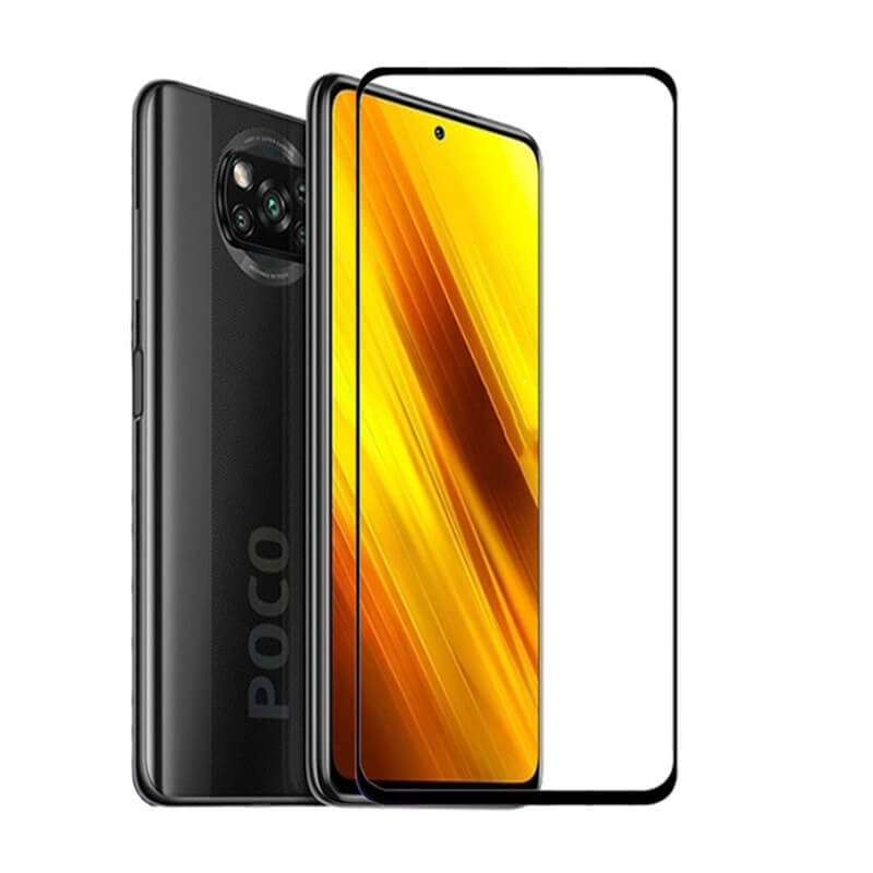 3x Picasee ochronne szkło hartowane 3D z ramką do Xiaomi Poco X3 - czarne – 2+1 gratis