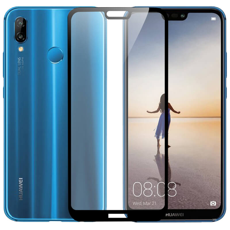 3x Picasee ochronne szkło hartowane 3D z ramką do Huawei P20 Lite - czarne – 2+1 gratis
