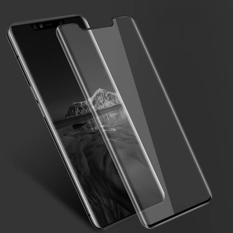 3x Picasee zakrzywione szkło ochronne 3D do Huawei Mate 20 Pro - czarne 2+1 gratis