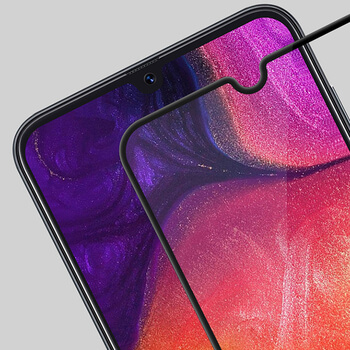 3x Picasee ochronne szkło hartowane 3D z ramką do Samsung Galaxy A70 A705F - czarne – 2+1 gratis